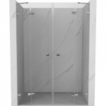 Mexen Lunar Dvigubi 160 cm stumdomosios du&scaron;o durys, skaidrios, chromuotos - 834D-160-000-01-00