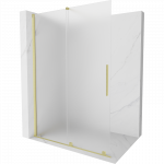 Mexen Velar stumdomos du&scaron;o sienelės Walk-in 140 x 200 cm, pa&scaron;alintas 8 mm, auksinis &scaron;epetys - 871-140-000-33-55