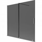 Mexen Velar dviejų dalių slankioji vonios pertvara 160 x 150 cm, grafitas, gunmetal - 896-160-000-41-95