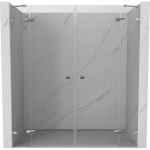 Mexen Lunar Dvigubos du&scaron;o durys, atidaromos 180 cm, skaidrios, chromuotos - 834D-180-000-01-00