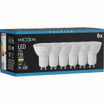 Mexen Nova 6x LED lemputė GU10, 7W, &Scaron;iltas - 3000K, 735 lm - L107-GU10-0730-01x06