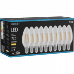 Mexen Vintis 10x LED gijų lemputė E14, C35, 6W, &Scaron;ilta - 2700K, 720 lm, skaidri - L154-E14-0627-00x10