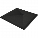 Mexen Stone+ kompozitinis kvadratinis du&scaron;o padėklas 70 x 70 cm, juodas, juoda uždengimo plok&scaron;tė - 44707070-B