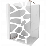 Mexen Kioto du&scaron;o siena Walk-in 80 x 200 cm, balta banga 8 mm, rožinis auksas - 800-080-101-60-97