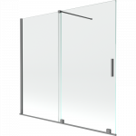 Mexen Velar slankiojama dvikriptis vonios pertvara 170 x 150 cm, skaidri, gun metal - 896-170-000-01-95
