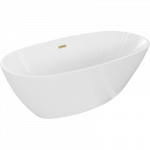 Mexen Eris laisvai stovinti vonia 180 x 80 cm, balta, perteklius auksinis &scaron;lifuotas - 53441808000-55