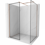 Mexen Kioto du&scaron;o sienelė Walk-in 150 x 120 cm, juodas rėmelis, &scaron;lifuotas varis - 800-150-202-65-70-120