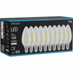 Mexen Vintis 10x LED siūlo lemputė E14, C35, 6W, Neutrali - 4000K, 720 lm, skaidri - L154-E14-0640-00x10