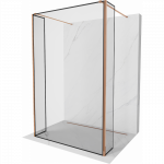 Mexen Kioto laisvai stovinti du&scaron;o siena 90 x 30 x 30 cm, juodas rėmas, rožinis auksas - 800-090-030-222-60-70-030