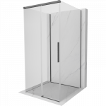 Mexen Rox-3S 90 x 90 cm trijų sienų slankiojama du&scaron;o kabina, skaidri, &scaron;e&scaron;iolikto pilko &scaron;epečiuota - 8C2-090-090-66-00-3S