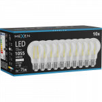 Mexen Vintis 10x LED gijų lemputė E27, A60, 8W, Neutrali - 4000K, 1055 lm, skaidri - L150-E27-0840-00x10