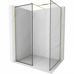 Mexen Kioto du&scaron;o siena Walk-in 110 x 110 cm, juodas rėmas, auksinis - 800-110-202-50-70-110