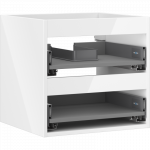 Mexen Box-A korpus po praustuvu 50 cm, 2 stalčiai, baltas blizgesys - 91AX0-0500-470-2-00