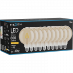 Mexen Vintis 10x LED lemputė E27, G125, 6W, &Scaron;ilta - 2200K, 600 lm, gintarinė - L158-E27-0622-50x10