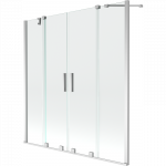 Mexen Velar Duo vonios ekranas, 2 dalių stumdomas, 150 x 150 cm, skaidrus, chromas - 896-150-000-02-01