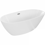 Mexen Eris laisvai stovinti vonia 180 x 80 cm, balta, perliejimas gun gray &scaron;lifuotas - 53441808000-66