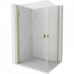 Mexen Mist-B Dviguba du&scaron;o kabina su varstomomis durimis 100 x 85 cm, skaidri, auksinė - 8A2-100-085-50-00