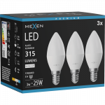 Mexen Nova 3x LED lemputė E14, C37, 3W, Neutrali - 4000K, 315 lm - L102-E14-0340-01x03