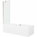 Mexen Cube stačiakampė vonia 180 x 80 cm su apdaila ir 1-durų ekranu 60 cm, skaidrus, auksinis - 550518080X9506000050