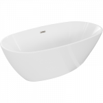 Mexen Eris laisvai pastatoma vonia 180 x 80 cm, balta, &scaron;lifuoto nikelio perpylimas - 53441808000-97