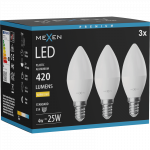 Mexen Nova 3x LED lemputė E14, C37, 4W, &Scaron;ilta - 3000K, 420 lm - L102-E14-0430-01x03