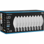 Mexen Nova 10x LED lemputė E14, C37, 3W, &Scaron;altas - 6500K, 315 lm - L102-E14-0365-01x10