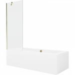 Mexen Cube stačiakampė vonia 180 x 80 cm su korpusu ir vienos dalies ekranu 70 cm, skaidrus, auksinis - 550518080X9507000050