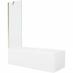 Mexen Cubik stačiakampė vonia 150 x 70 cm su korpusu ir vieno sparno ekranu 60 cm, skaidrus, auksinis - 550315070X9506000050