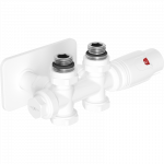 Mexen G00 termostatinis kampinis/tiesus komplektas su S tipo apdaila, Duplex, DN50, baltas - W908-900-910-20
