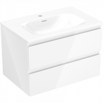 Mexen Orio vonios kambario spintelė 70 cm su praustuvu Vela, 2 stalčiai, balta blizgi - 91A10-07047-2-BFF00-W23M00