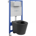Mexen potinkinis WC rėmo "Fenix Slim" komplektas su WC puodu "Rico", juodas matinis - 6103372XX85