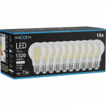 Mexen Vintis 10x Kaitinamoji LED lemputė E27, A60, 10W, Neutrali - 4000K, 1320 lm, skaidri - L150-E27-1040-00x10