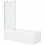 Mexen Vega stačiakampė vonia 150 x 70 cm su apdaila ir vienos dalies 80 cm paravanu, skaidrus, auksinis - 550115070X9508000050
