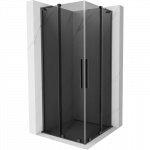 Mexen Velar L Dviguba du&scaron;o kabina su slankiojančiomis durimis 90 x 90 cm, grafito spalva, pilkai matinė
