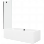 Mexen Cube stačiakampė vonia 180 x 80 cm su apdaila ir 1-durio &scaron;irma 60 cm, skaidri, juoda - 550518080X9506000070