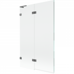 Mexen Lunar L vonios pertvara, 2 sparnai kairinis 110 x 150 cm, skaidrus, ginklų metalo - 897L-110-100-95-00-L