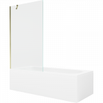 Mexen Vega stačiakampė vonia 150 x 70 cm su uždangalu ir vieno sparno 100 cm &scaron;irma, permatoma, auksinė - 550115070X9510000050