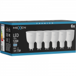Mexen Nova 6x LED lemputė GU10, 12W, &Scaron;alta - 6500K, 1260 lm - L108-GU10-1265-01x06
