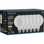 Mexen Vintis 6x LED gijų lemputė E27, G125, 8W, &Scaron;ilta - 2700K, 1055 lm, skaidri - L158-E27-0827-00x06