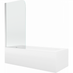 Mexen Vega stačiakampė vonia 160 x 70 cm su apvadu ir vieno sparno 70 cm ekranu, skaidrus, chromas - 550116070X9007010100