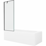 Mexen Vega stačiakampė vonia 180 x 80 cm su apdaila ir vienos dalies ekranine pertvara 70 cm, juodas ra&scaron;tas - 550118080X9507007?