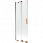 Mexen Velar dviejų dalių stumdomas vonios ekranas 75 x 150 cm, skaidrus, &scaron;lifuotas varis - 896-075-000-01-65