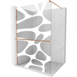 Mexen Kioto+ du&scaron;o sienelė su lentyna Walk-in 80 x 200 cm, balta banga, &scaron;lifuotas varis - 800-080-121-65-97