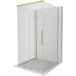 Mexen Rox-3S trijų sienų stumdomas du&scaron;o kabinas 90 x 90 cm, skaidrus, auksinis &scaron;lifuotas - 8C2-090-090-55-00-3S
