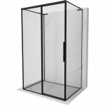 Mexen Rox-3S L 3 sienų stumdomas du&scaron;o kabinas kairysis 130 x 120 cm, juodas rėmas, juodas - 8C2L-130-120-70-70-3S-L