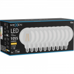 Mexen Vintis 10x Kietrioji LED lemputė E27, G125, 8W, &scaron;ilta - 2700K, 1055 lm, skaidri - L158-E27-0827-00x10
