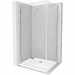Mexen Lima sulankstoma du&scaron;o kabina 120 x 100 cm, skaidri, chromuota + plok&scaron;čias padėklas - 856-120-100-01-00-4010