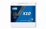 Grandinė KMC X10 Silver Black 10 pavarų, 122L