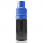 Juodas 10ml pet buteliukas mėlynu kam&scaron;teliu