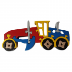 Wooden puzzle grader handmade constructions machine massive beech wood toy utility vehicle gift for boys car carrier